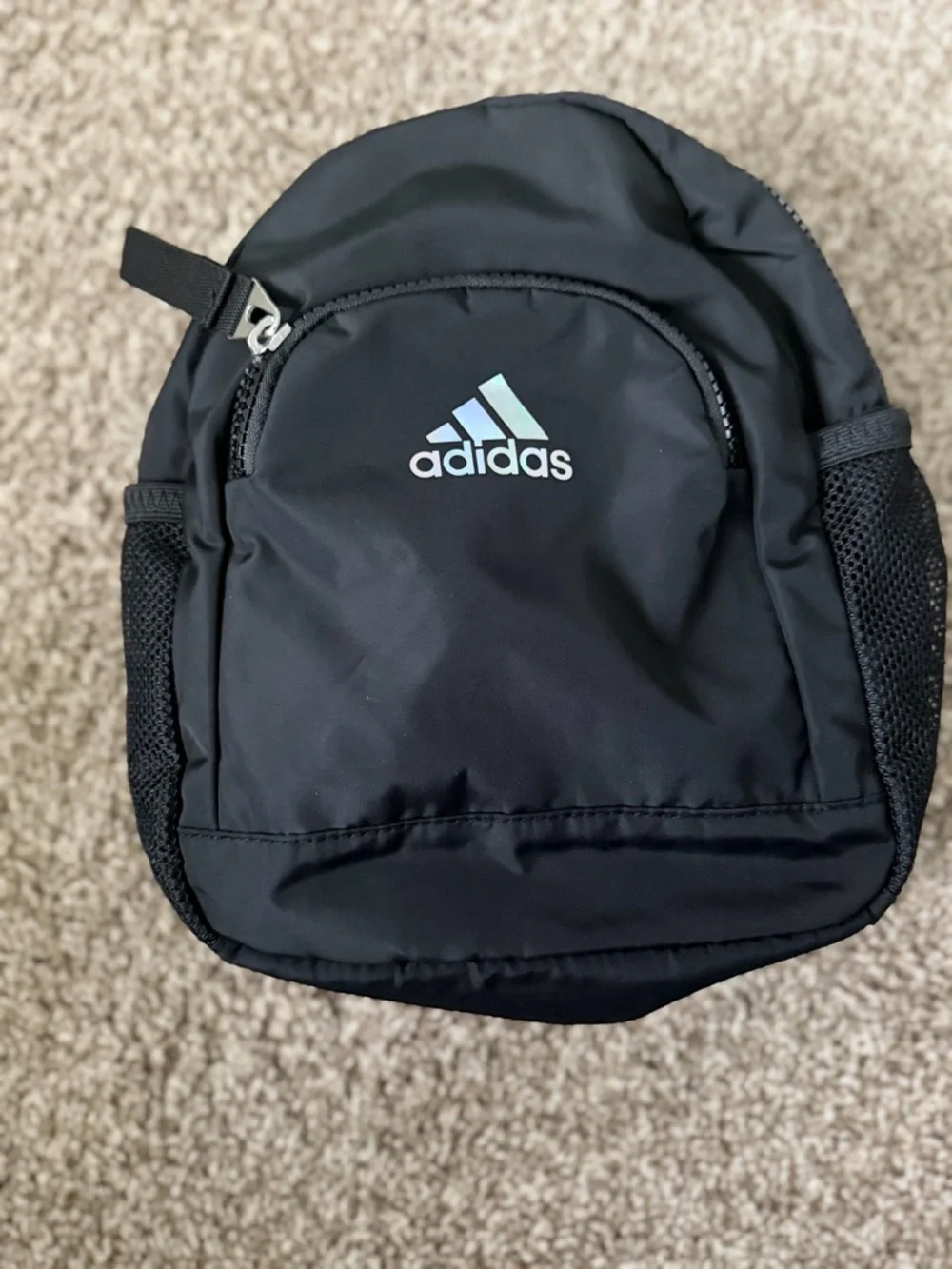 adidas Black Mini Backpack with Holographic Logo - Picture 3 of 8